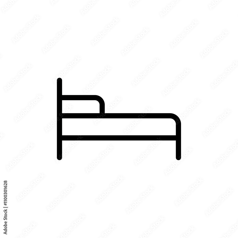 Poster Single bed icon Outline vector for web ui