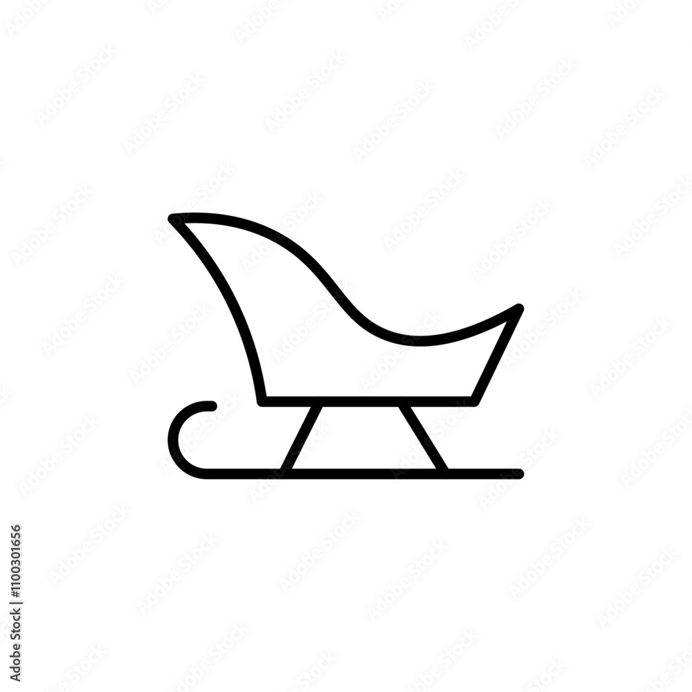Poster Sled icon Outline vector for web ui