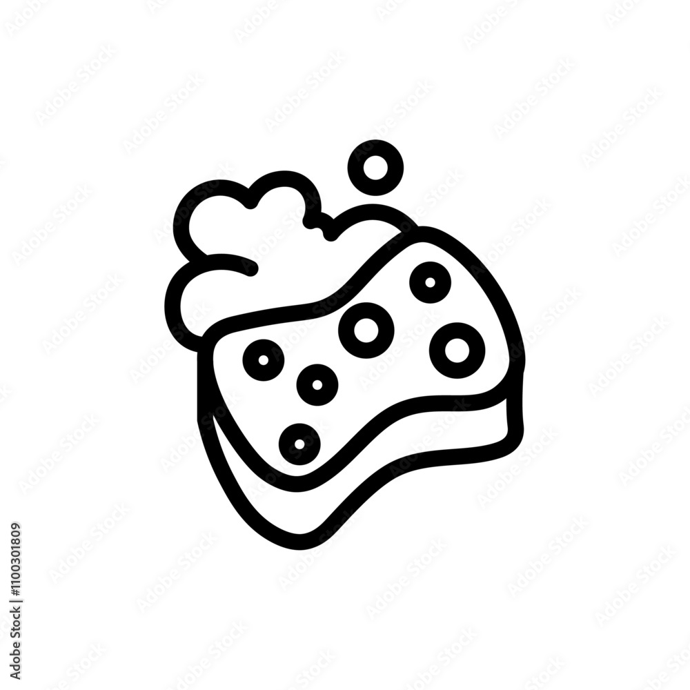 Poster Sponge with foam icon Outline vector for web ui