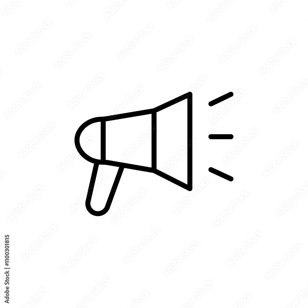 Poster speaker icon outline vector for web ui