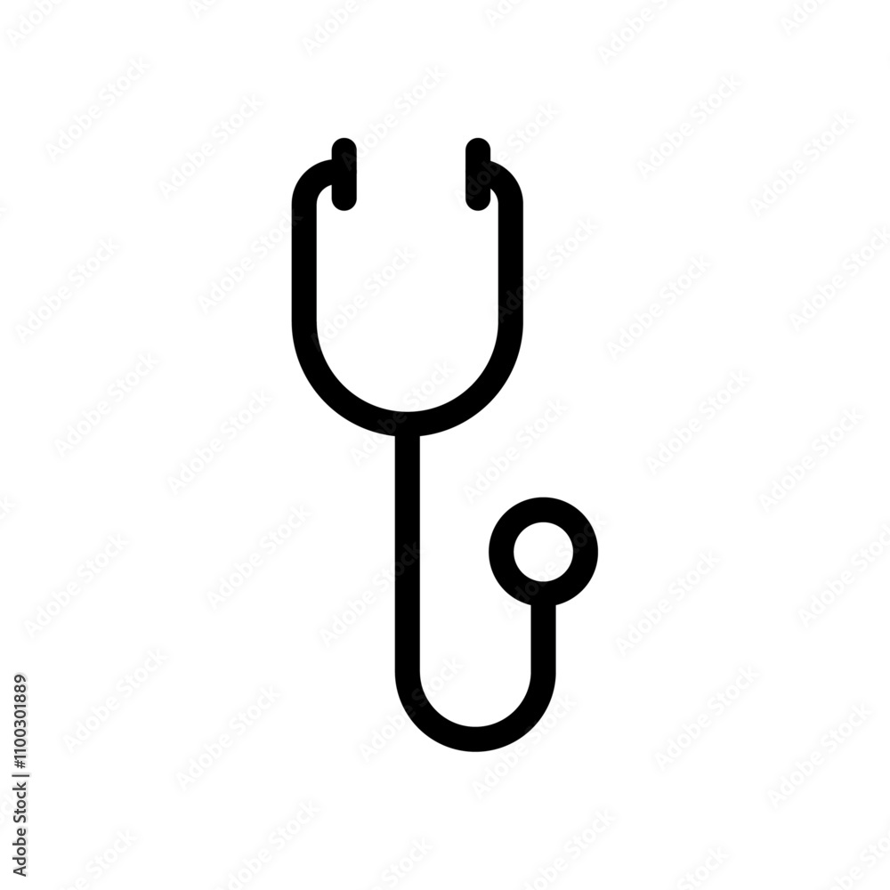 Aufkleber stethoscope icon Outline vector for web ui