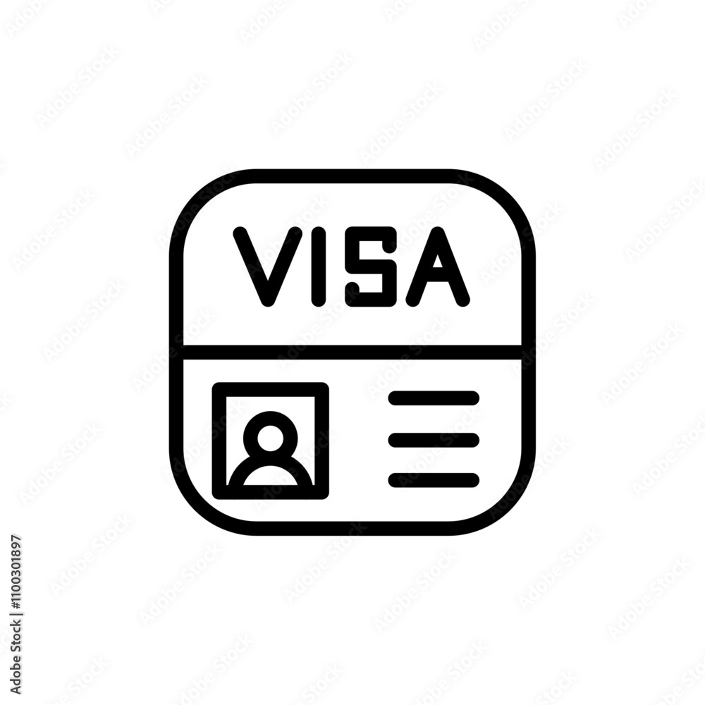 Poster Start up visa icon Outline vector for web ui