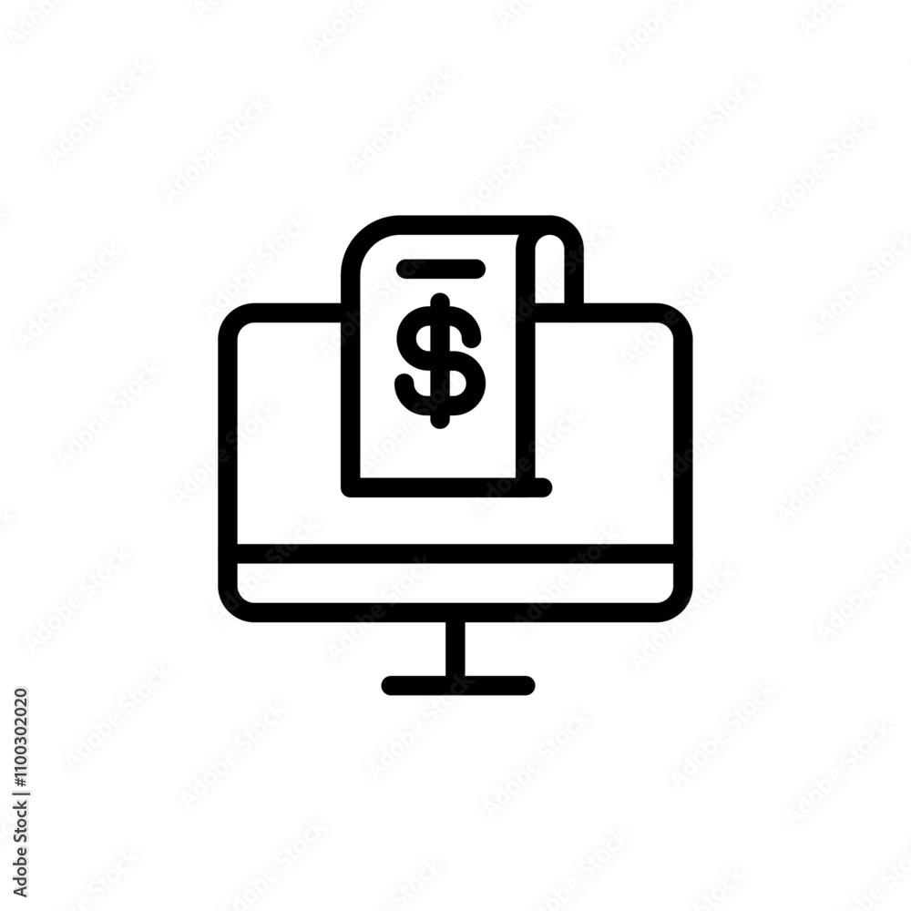 Poster Subscription Model icon Outline vector for web ui