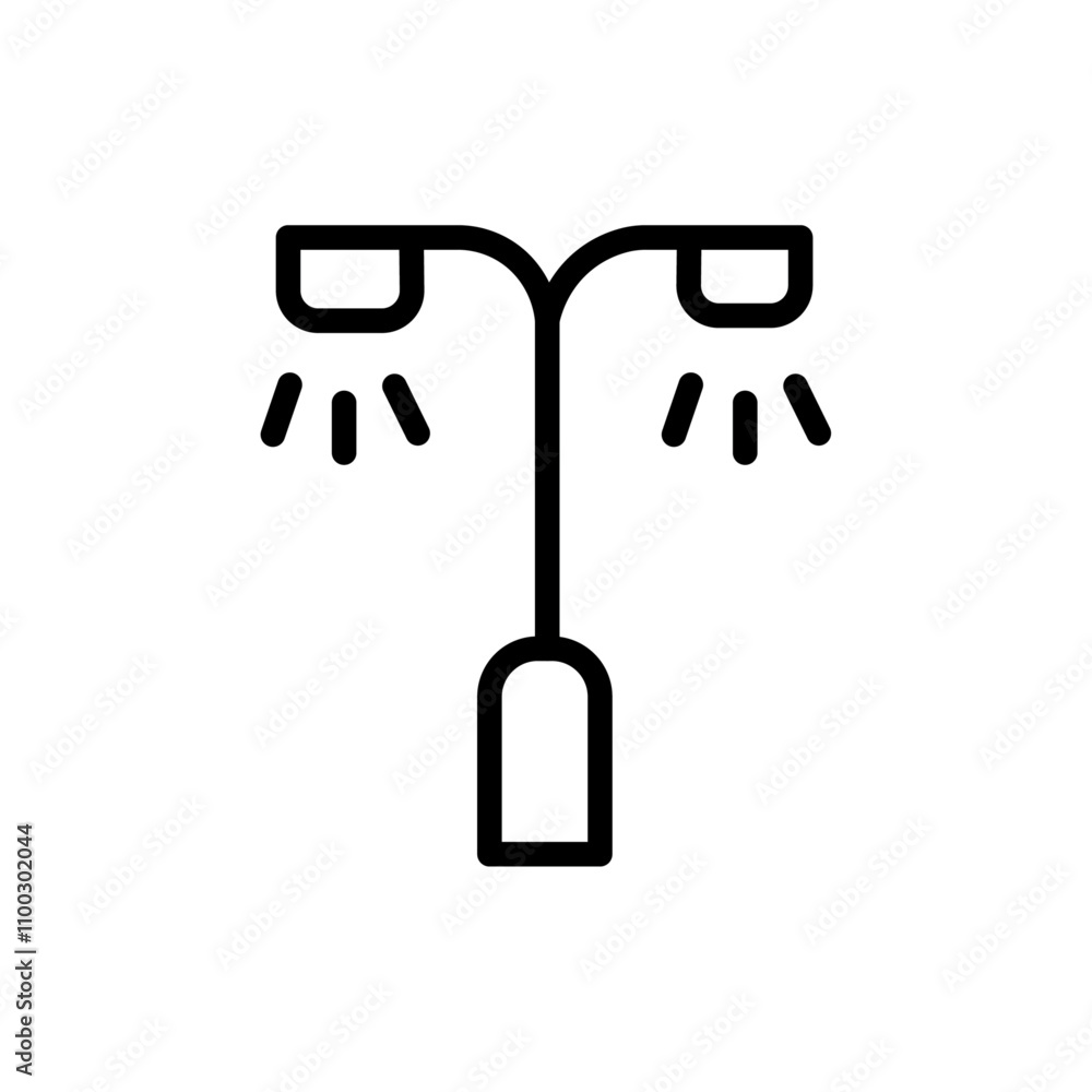 Poster street lighting icon outline vector for web ui