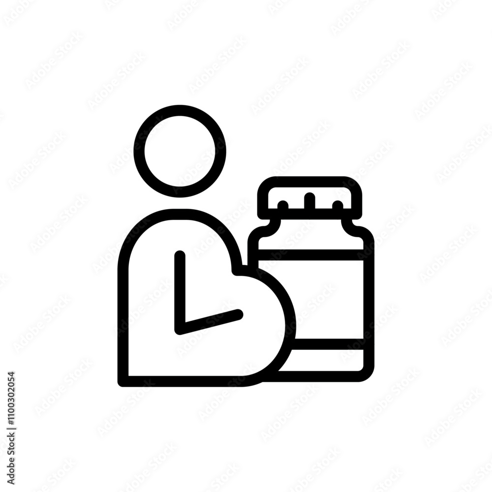 Poster supplements for pregnant women icon outline vector for web ui