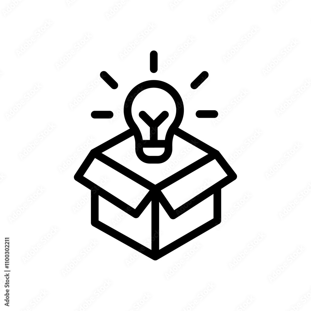 Poster Think out of box idea icon Outline vector for web ui