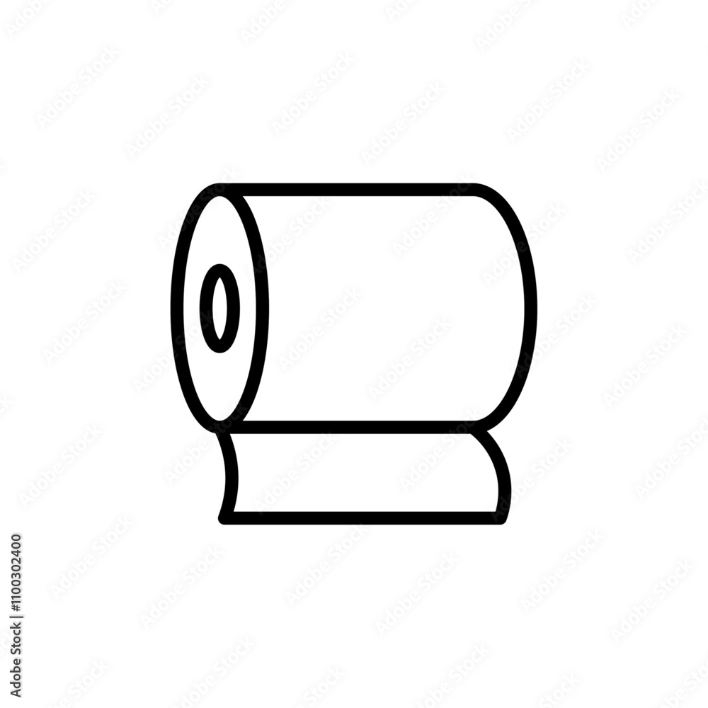 Aufkleber toilet tissue paper roll icon outline vector for web ui