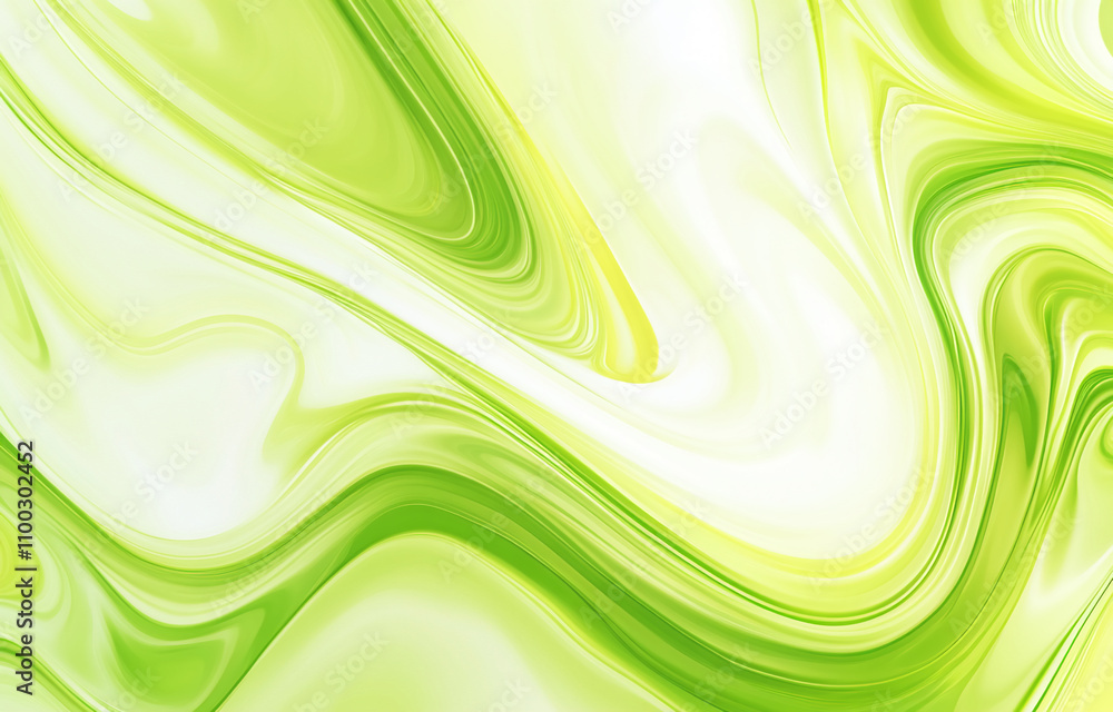 Poster Swirling green and white abstract patterns creating a vibrant background for artistic projects or digital designs