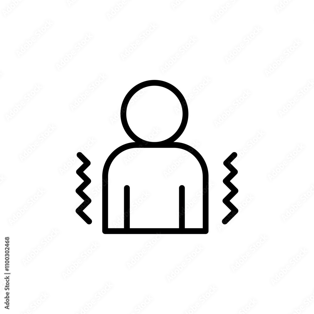 Poster Trembling icon Outline vector for web ui
