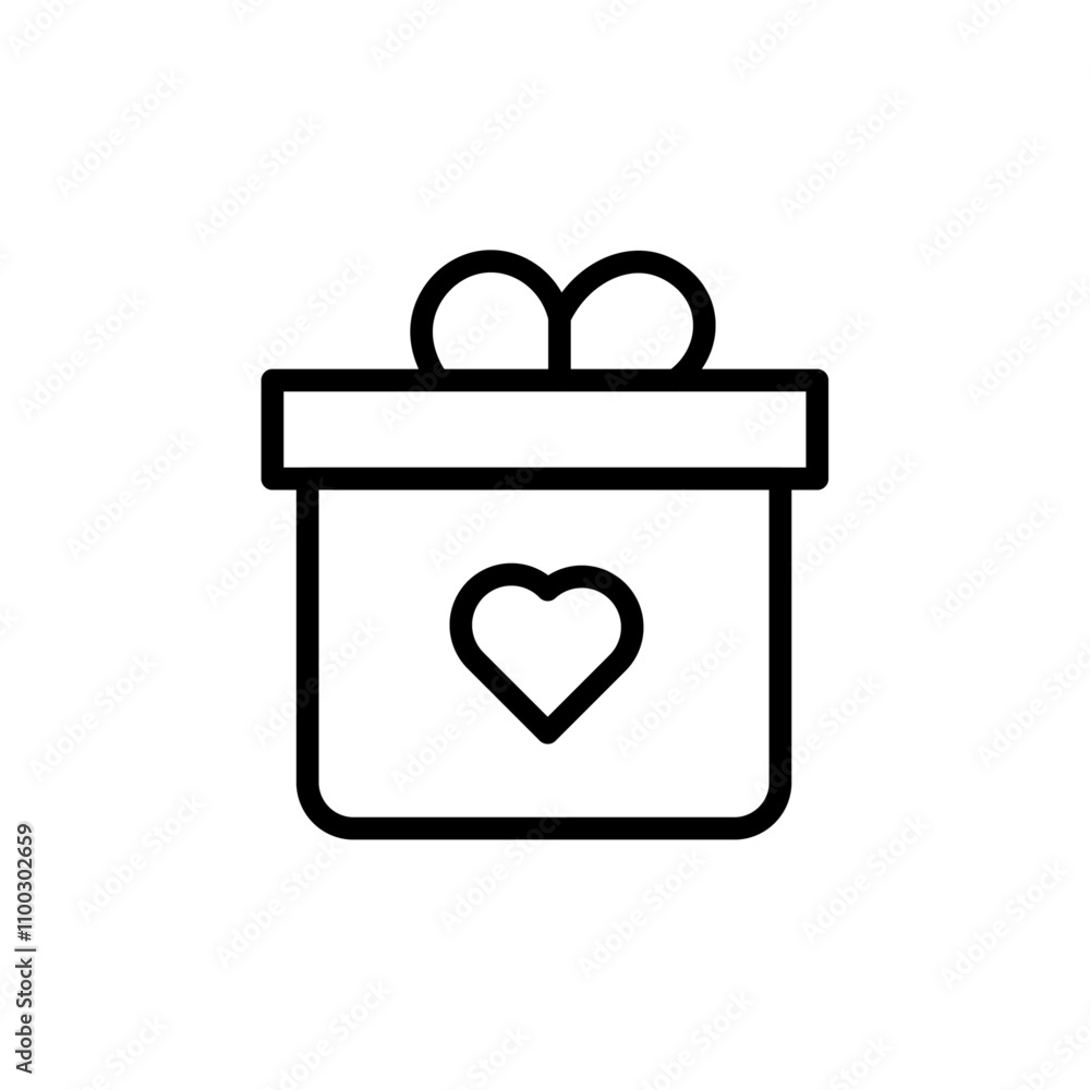 Poster valentine's day gift icon outline vector for web ui