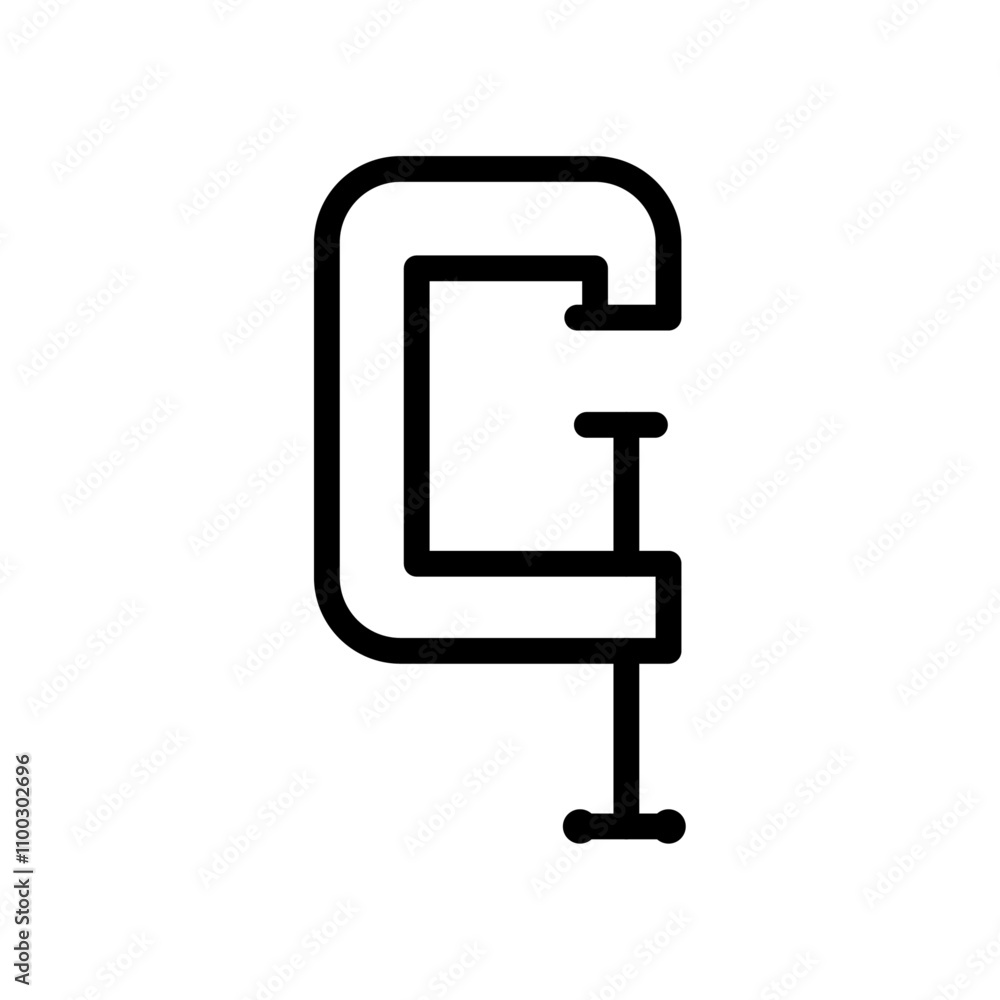 Aufkleber Vice clamp icon Outline vector for web ui