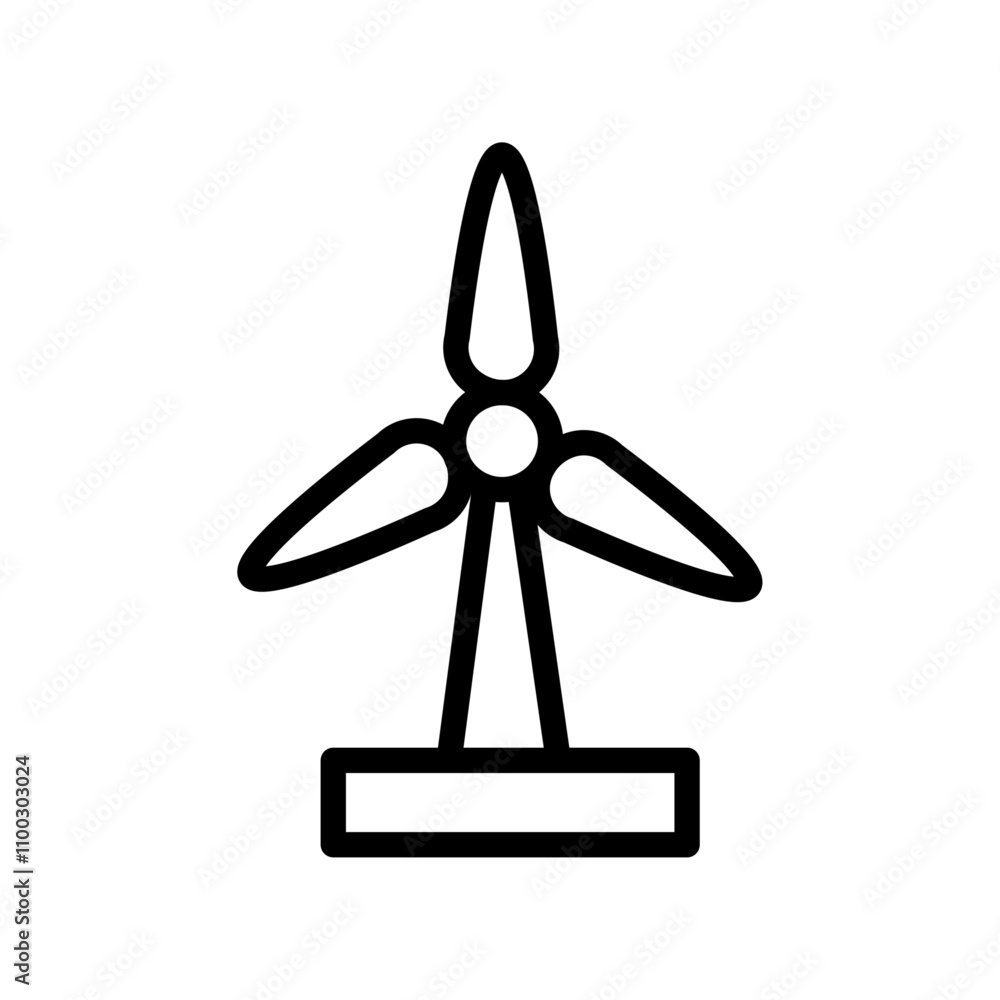 Aufkleber wind mill icon Outline vector for web ui