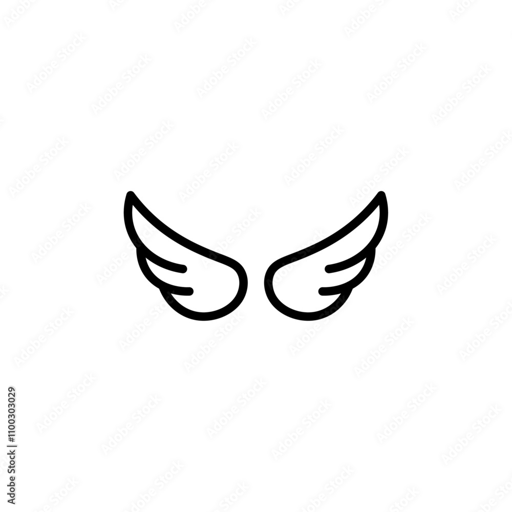Poster Wings icon Outline vector for web ui