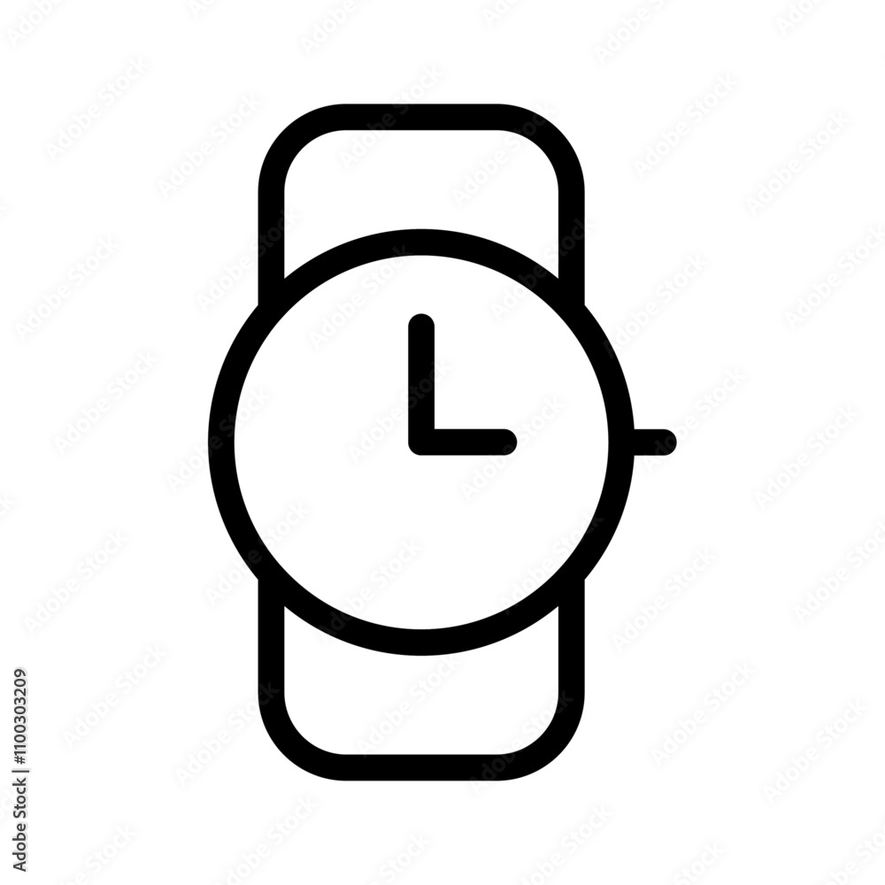 Aufkleber wristwatch icon outline vector for web ui