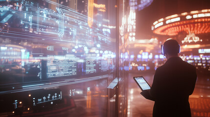 Futuristic AI Security System in Elite Las Vegas Casino