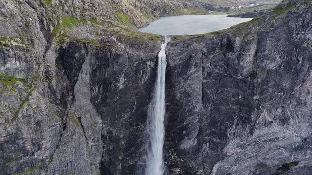 The Mardalsfossen Waterfall of West Norway in 4K.