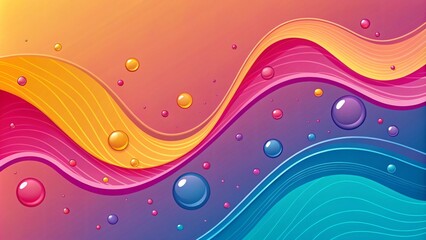 Vibrant Abstract Waves of Water with Bubbles Generative AI