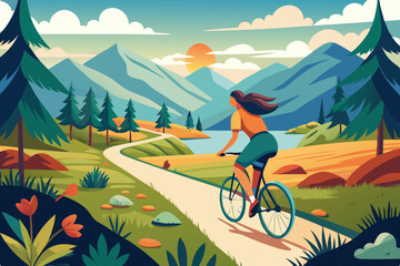 mountain biking in the forest