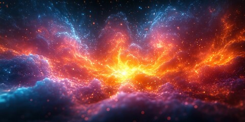 Obraz premium Abstract fiery and icy nebula.