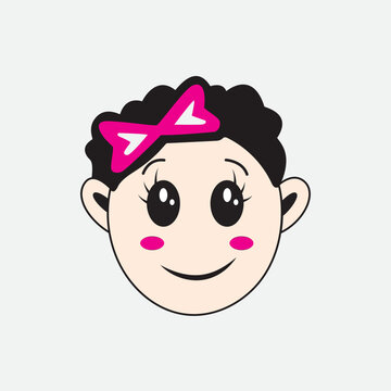 beautiful baby girl cartoon illustration