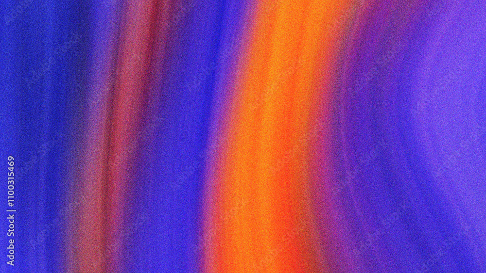 Aufkleber abstract blue orange noise gradient background, grainy texture backdrop header design element