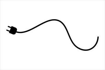 Plug and wire for sockets. Vector simple flat illustration.
