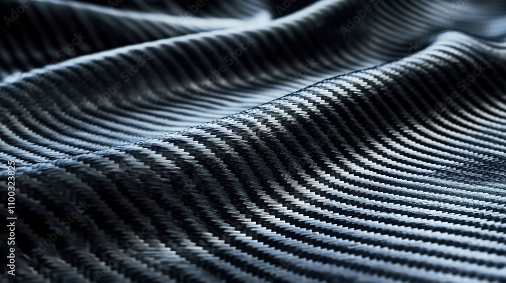 Poster textured wave pattern in dark material with repetitive lines