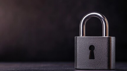 Fototapeta premium A close-up of a padlock on a dark background, symbolizing security, protection, and confidentiality.