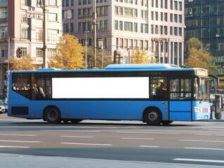 Obraz premium Bus on the road in Seoul, Bus billboards