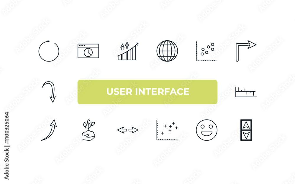 Poster fully editable outline icon collection from user interface concept. thin line icons set such as loop