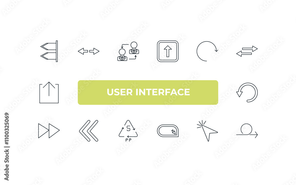 Aufkleber fully editable outline icon collection from user interface concept. thin line icons set such as blan