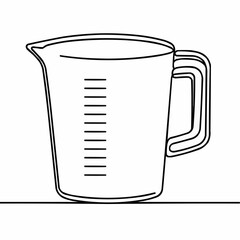 Minimalist Line Drawing of a Measuring Cup