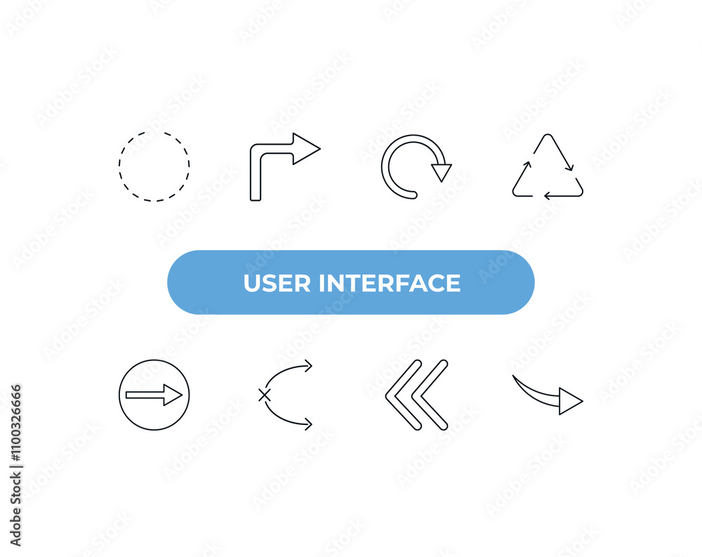 Aufkleber fully editable outline icon collection from user interface concept. thin line icons set such as sele