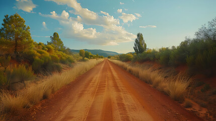 Fototapeta premium Red Dirt Road Landscape Photography