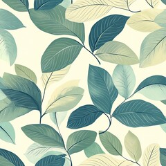 Nature-inspired leaf patterns home decor digital artwork tranquil environment aesthetically pleasing organic design concepts