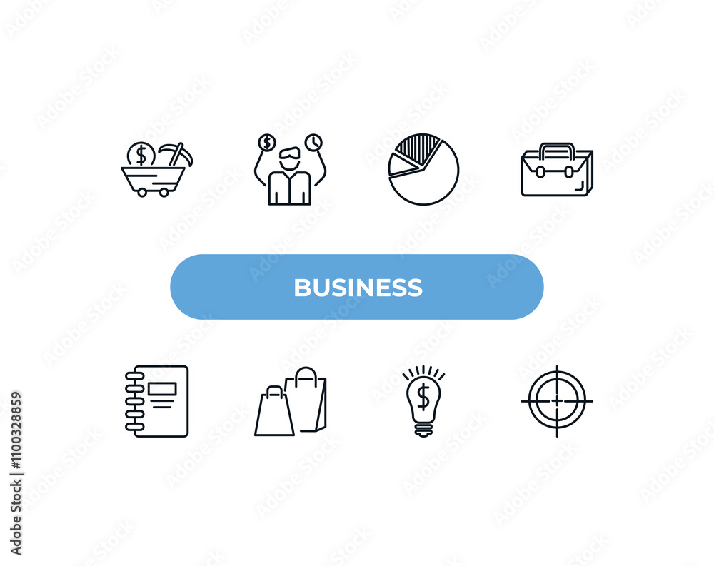 Aufkleber fully editable outline icon collection from business concept. thin line icons set such as proof of w
