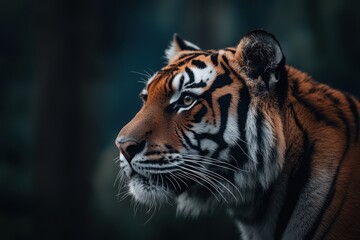 Obraz premium A tiger is staring at the camera with its eyes wide open