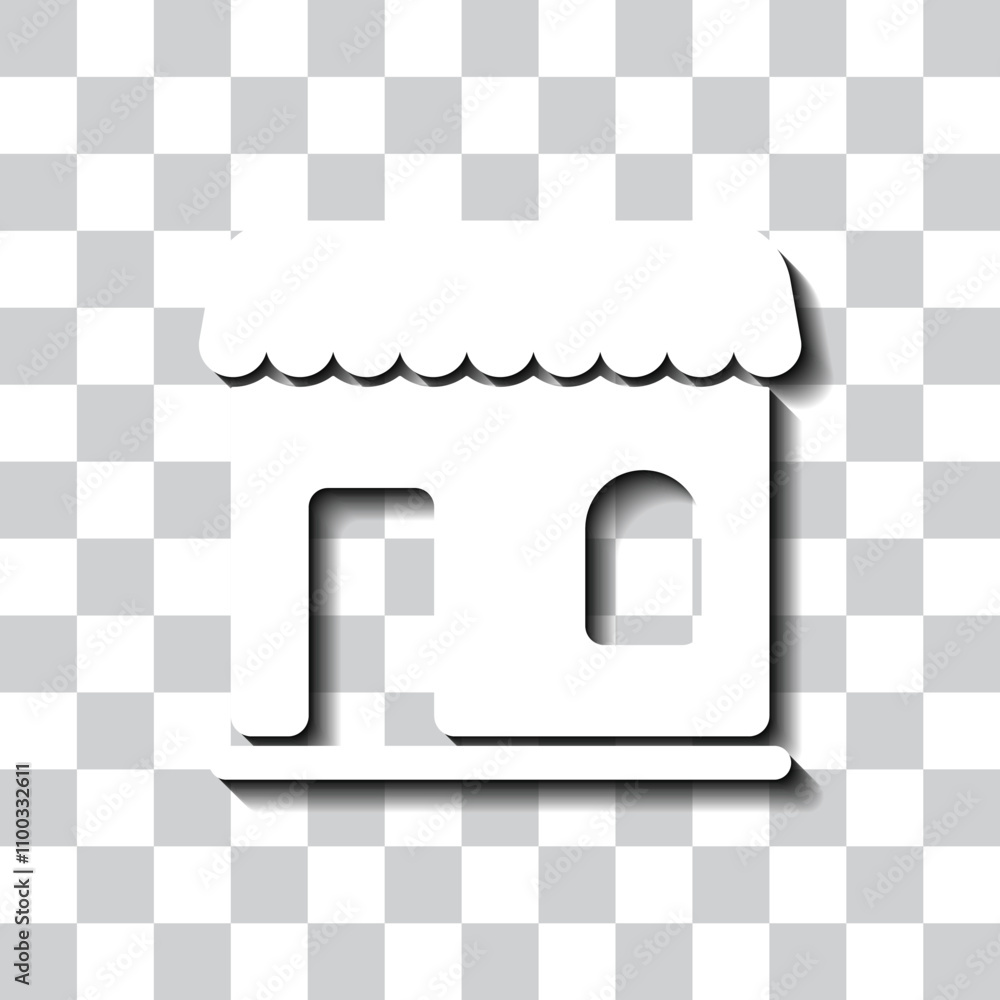 Poster shop simple icon vector. flat design. white with shadow on transparent grid