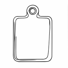 Minimalist Line Drawing of a Cutting Board