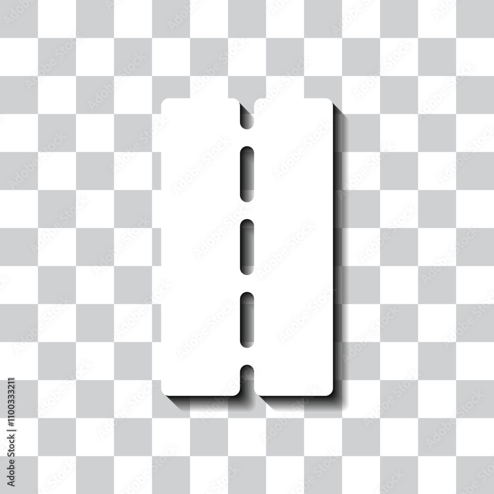 Poster road simple icon vector. flat design. white with shadow on transparent grid