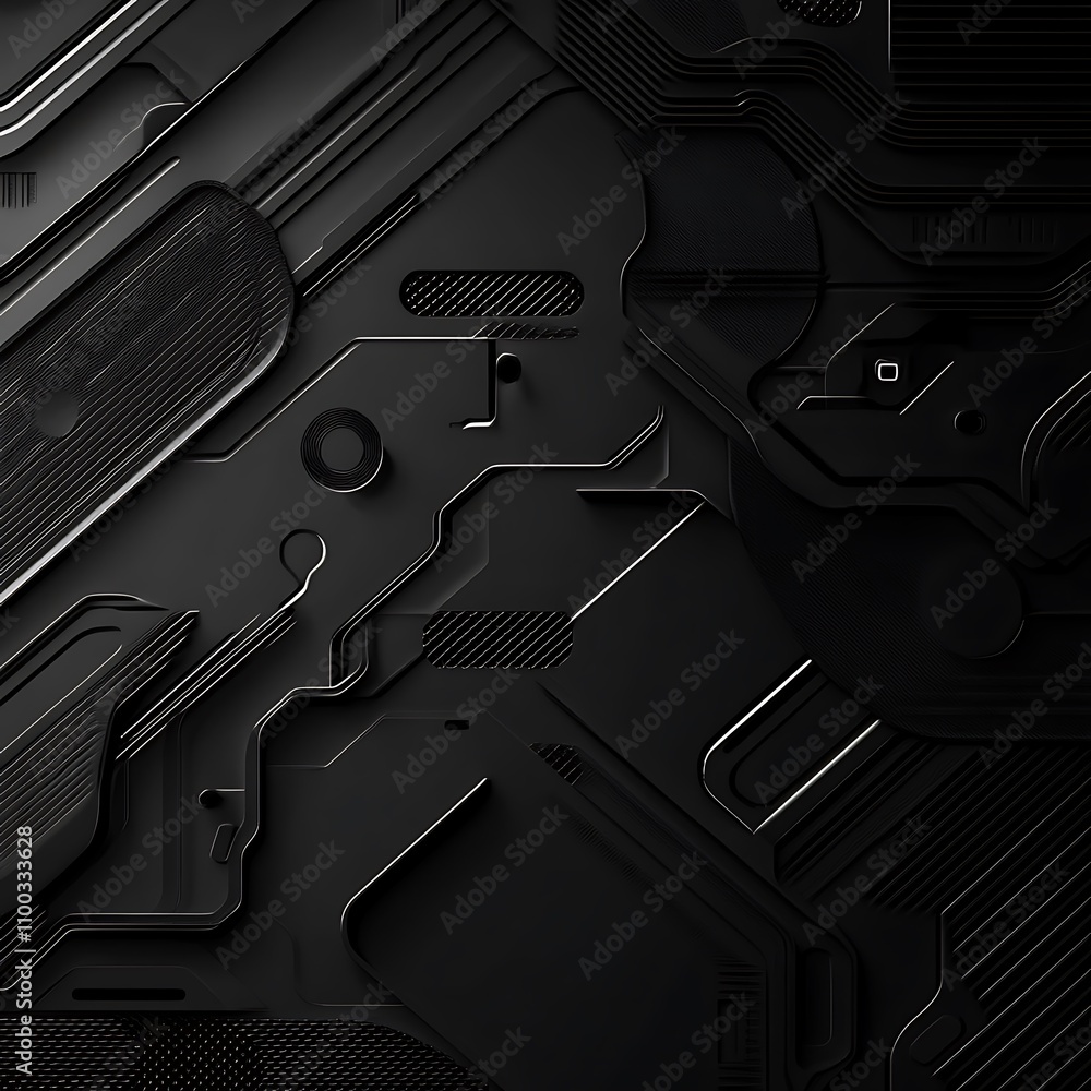 Poster abstract futuristic artwork displayed against minimal black background image