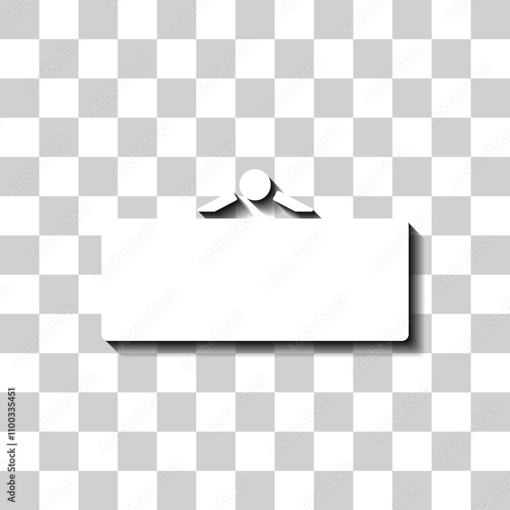 Poster information tag simple icon. flat design. white with shadow on transparent grid