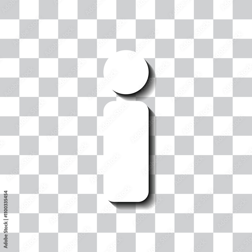 Poster information sign simple icon. flat design. white with shadow on transparent grid