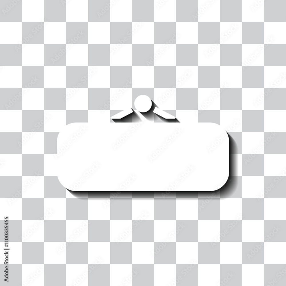 Poster information tag simple icon vector. flat design. white with shadow on transparent grid