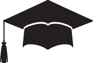 Stylish graduation cap silhouette, ideal for promoting academic achievements in any design project.