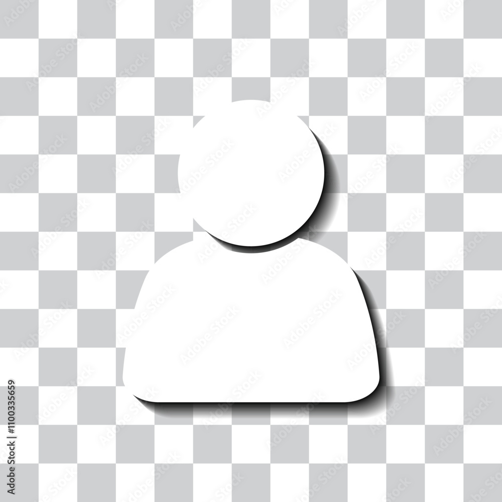 Poster human simple icon vector. flat design. white with shadow on transparent grid