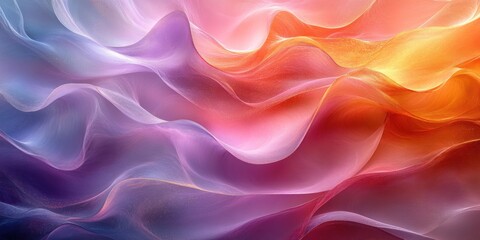 Obraz premium Abstract colorful wavy background with smooth flowing fabric-like texture.