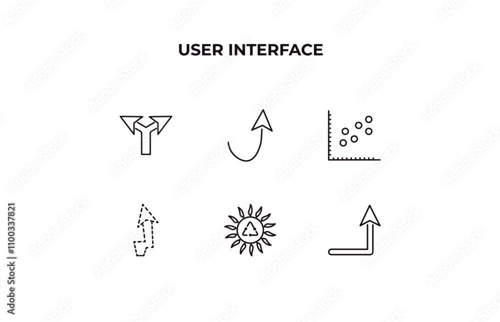 Poster fully editable outline icon collection from user interface concept. thin line icons set such as bifu