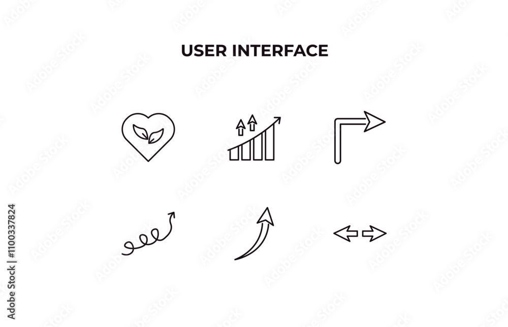 Poster fully editable outline icon collection from user interface concept. thin line icons set such as ecol