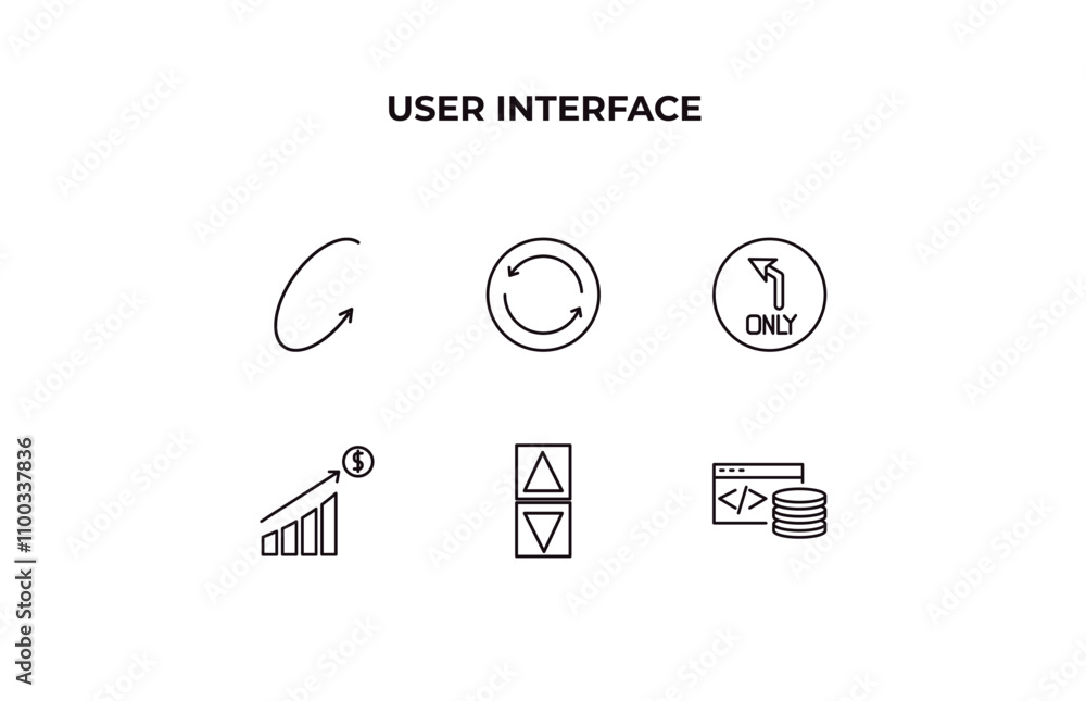Poster fully editable outline icon collection from user interface concept. thin line icons set such as rota